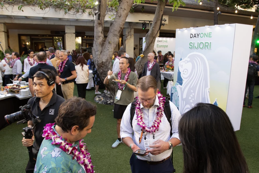 Corporate networking event organization with custom backdrop display